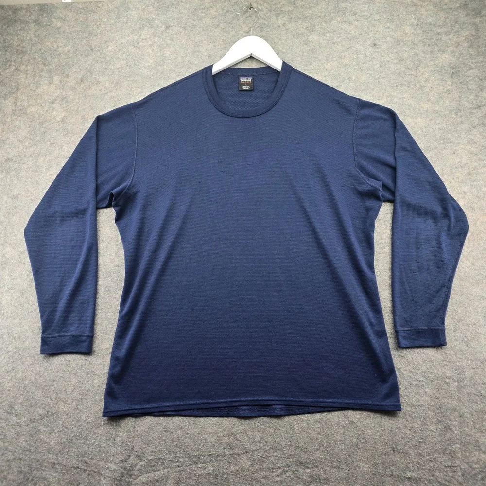 Patagonia Capilene Base Layer Set Mens Large Navy Blue Polyester Made in USA